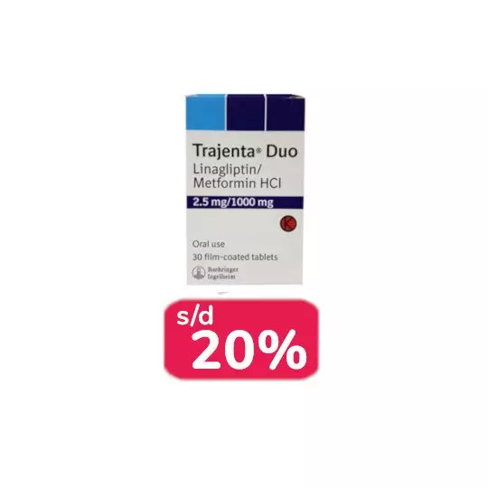 TRAJENTA DUO 2.5 MG/1000 MG 30 TABLET - OBAT RUTIN TRAJENTA DUO 2.5 MG/1000 MG 30 TABLET - OBAT RUTIN