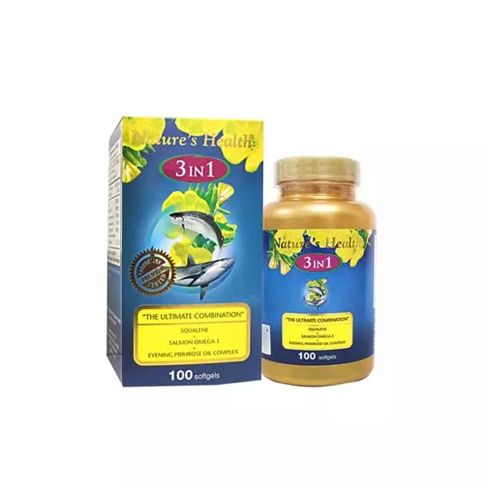 NATURE'S HEALTH 3 IN 1 SQUALENE SALMON OMEGA 3 100 KAPSUL LUNAK NATURE'S HEALTH 3 IN 1 SQUALENE SALMON OMEGA 3 100 KAPSUL LUNAK