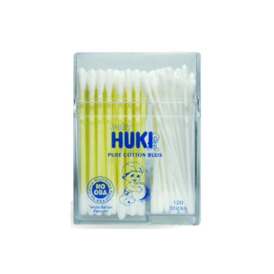 Baby Huki Cotton Buds Double Pot 120 Pieces Baby Huki Cotton Buds Double Pot 120 Pieces