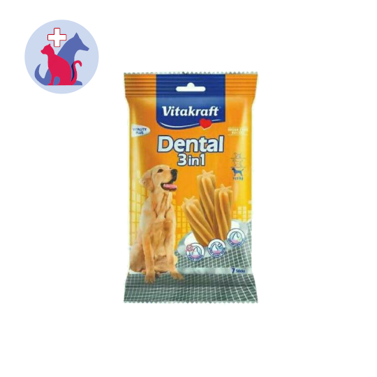 Vitakraft Dog Dental 3 In 1 Medium > 10 kg 7 Sticks Vitakraft Dog Dental 3 In 1 Medium > 10 kg 7 Sticks