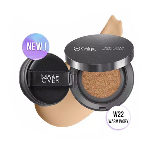 Make Over Hydrastay Lite Glow Cushion W22 Warm Ivory 15 g Kegunaan