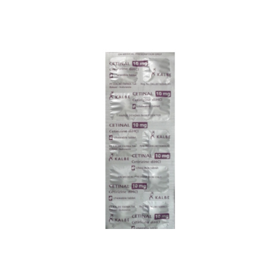 CETINAL 10 MG 10 TABLET KUNYAH CETINAL 10 MG 10 TABLET KUNYAH