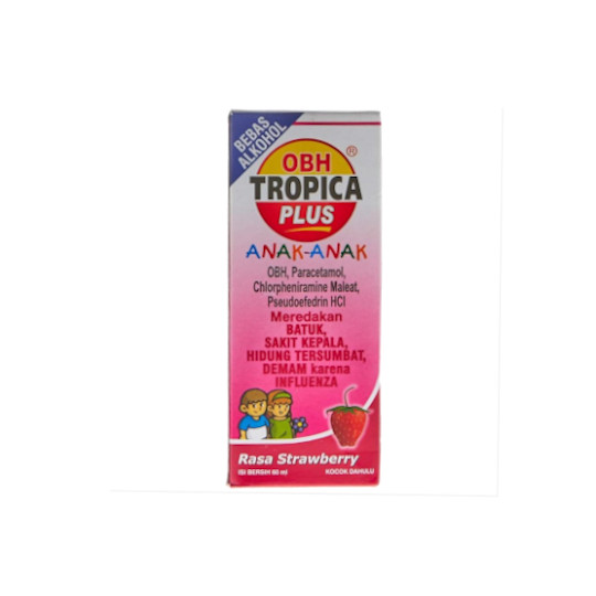 OBH Tropica Plus Anak Rasa Strawberry Sirup 60 ml OBH Tropica Plus Anak Rasa Strawberry Sirup 60 ml