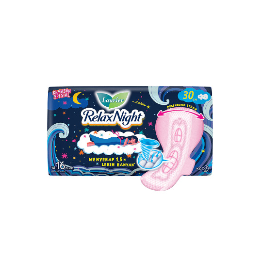 Laurier Relax Night Wing 30 cm 16 Pads Laurier Relax Night Wing 30 cm 16 Pads