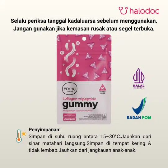 Pome COLLAGO Rasa Stroberi 10 Gummy - Gambar 5