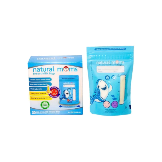 Natural Moms Breastmilk Thermal Sensor Blue Shark 100 ml 30 Pieces Natural Moms Breastmilk Thermal Sensor Blue Shark 100 ml 30 Pieces