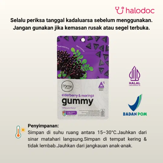Pome Optimun Dengan Elderberry Dan Daun Kelor 10 Gummy - Gambar 5