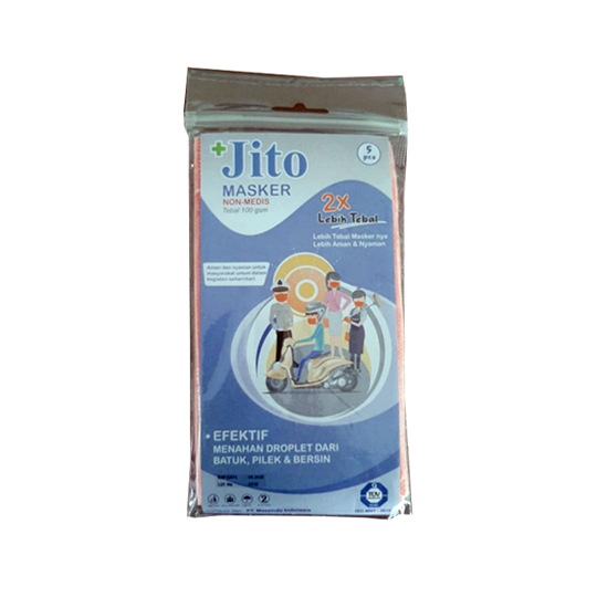Jito Masker Non Medis 2 Ply 5 Pieces Jito Masker Non Medis 2 Ply 5 Pieces