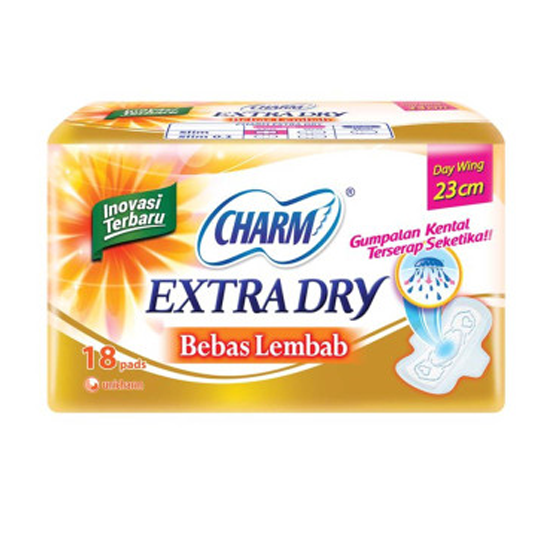 Charm Extra Dry Day Wing 23cm 18 Pads Charm Extra Dry Day Wing 23cm 18 Pads