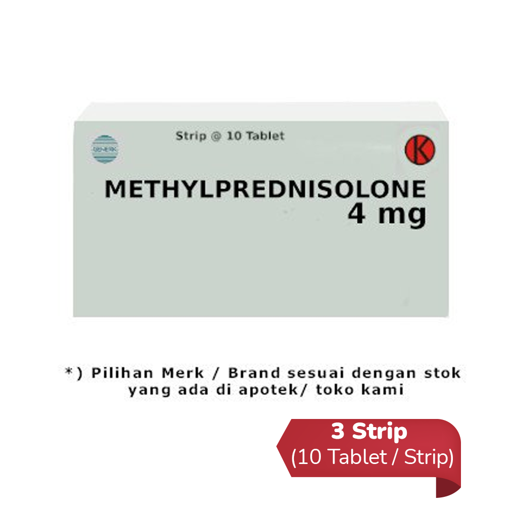 Methylprednisolone 4 mg 3 Strip (10 Tablet/Strip) - Hemat Borongan Methylprednisolone 4 mg 3 Strip (10 Tablet/Strip) - Hemat Borongan