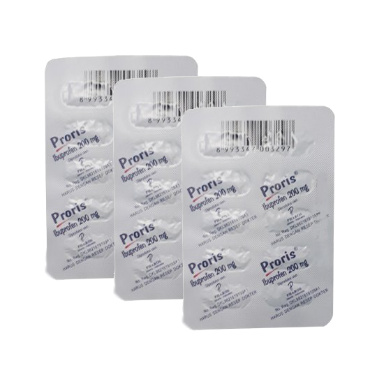 Proris 200 mg 3 Strip (10 Kaplet/Strip) - Hemat Borongan Proris 200 mg 3 Strip (10 Kaplet/Strip) - Hemat Borongan