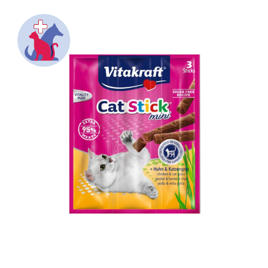 Vitakraft Adult Cat Stick Mini Chicken And Cat Grass 3 Sticks Vitakraft Adult Cat Stick Mini Chicken And Cat Grass 3 Sticks