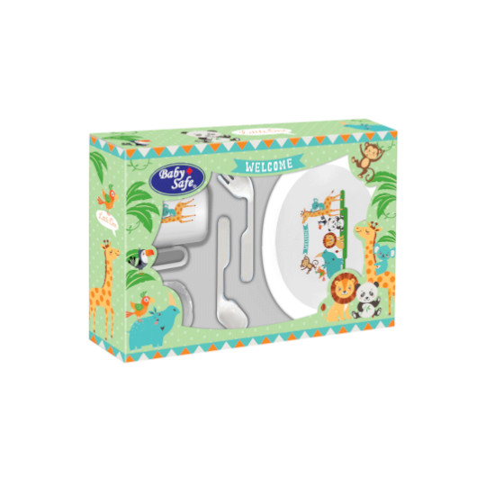 Baby Safe Small Feeding Set 5 Pieces With Plat Fs302 Baby Safe Small Feeding Set 5 Pieces With Plat Fs302