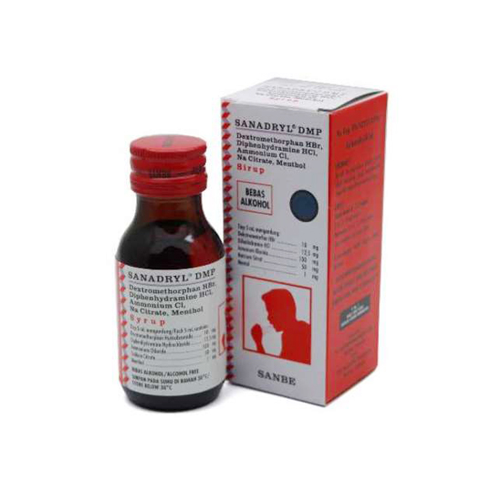Sanadryl DMP Sirup 60 ml - Kegunaan, Efek Samping, Dosis dan Aturan