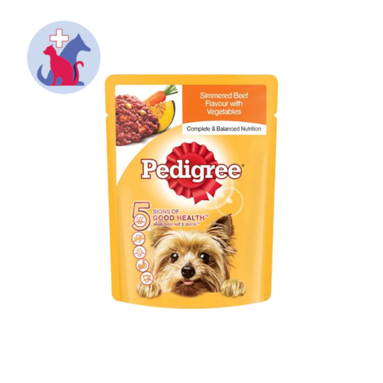 Pedigree Simmered Beef Flavour with Vegetables for Adult Dog Pouch 80 g