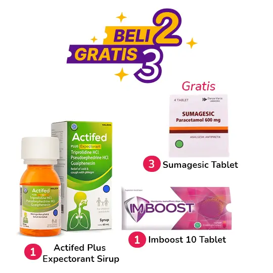 B2G3 - Paket Hemat Demam & Batuk Berdahak - GRATIS Paracetamol