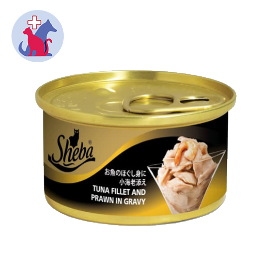 Sheba Adult Cat Tuna Fillet And Prawn In Gravy Wet 85 g Sheba Adult Cat Tuna Fillet And Prawn In Gravy Wet 85 g