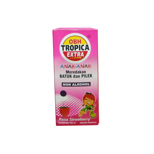 OBH TROPICA PLUS ANAK RASA STRAWBERRY SIRUP 100 ML OBH TROPICA PLUS ANAK RASA STRAWBERRY SIRUP 100 ML