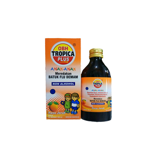 OBH TROPICA PLUS ANAK RASA JERUK SIRUP 100 ML OBH TROPICA PLUS ANAK RASA JERUK SIRUP 100 ML