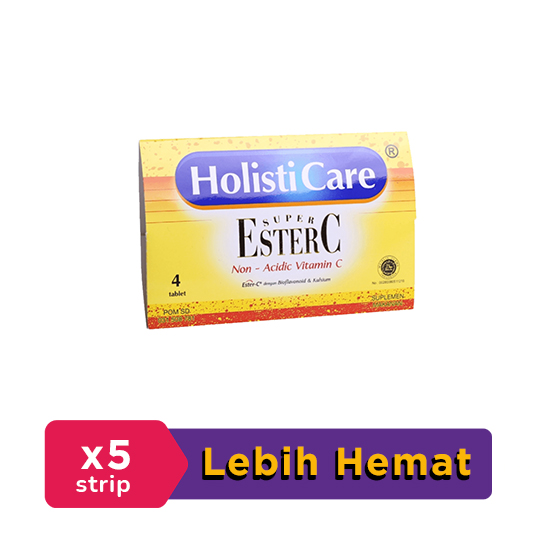 Holisticare Ester C 5 Strip (4 Tablet/Strip) Hemat Borongan