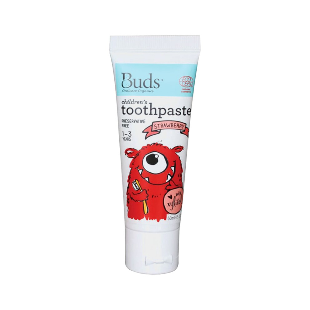 Buds Organics Toothpaste With Xylitol Strawberry 13 Tahun 50 ml