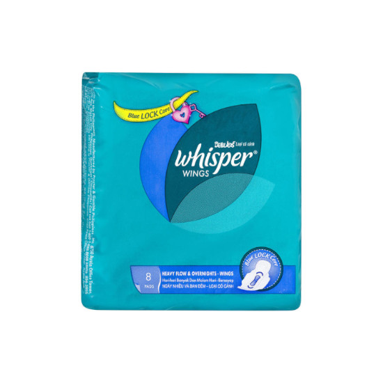 WHISPER ULTRA HEAVY FLOW OVERNIGHT WING 8 PADS WHISPER ULTRA HEAVY FLOW OVERNIGHT WING 8 PADS