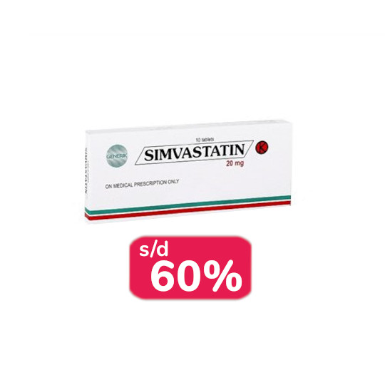 SIMVASTATIN 20 MG 30 TABLET - OBAT RUTIN SIMVASTATIN 20 MG 30 TABLET - OBAT RUTIN