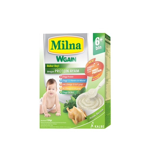 MILNA 6+ BUBUR KHUSUS AYAM BAYAM 120 GR MILNA 6+ BUBUR KHUSUS AYAM BAYAM 120 GR