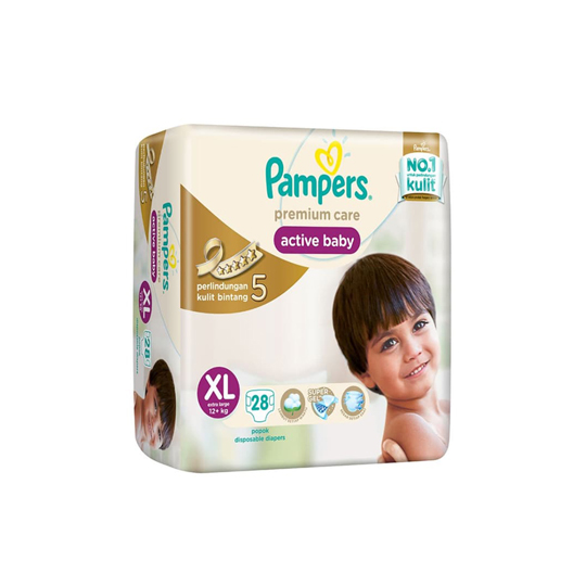 PAMPERS PREMIUM CARE ACTIVE BABY XL 28 PIECES PAMPERS PREMIUM CARE ACTIVE BABY XL 28 PIECES