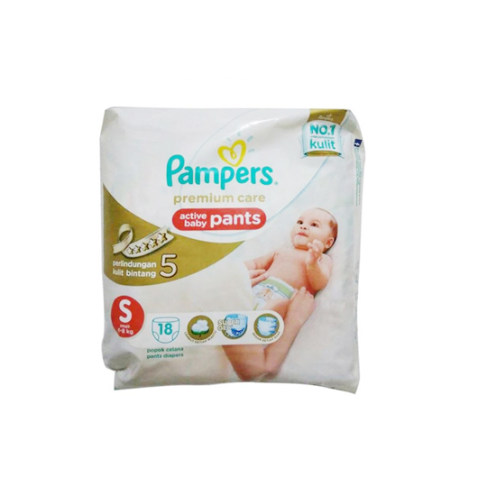 PAMPERS PREMIUM CARE PANTS S 18 PIECES PAMPERS PREMIUM CARE PANTS S 18 PIECES