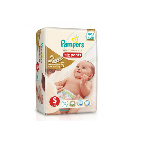 PAMPERS PREMIUM CARE PANTS S 32 PIECES PAMPERS PREMIUM CARE PANTS S 32 PIECES