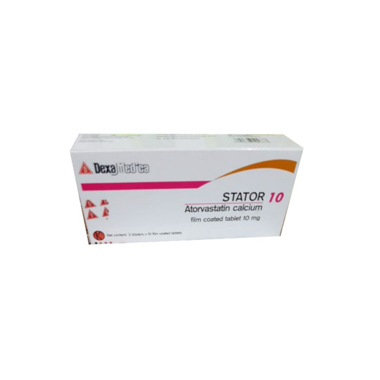 Stator 10 mg 3 Strip (10 Tablet/Strip) Obat Rutin Kegunaan, Efek