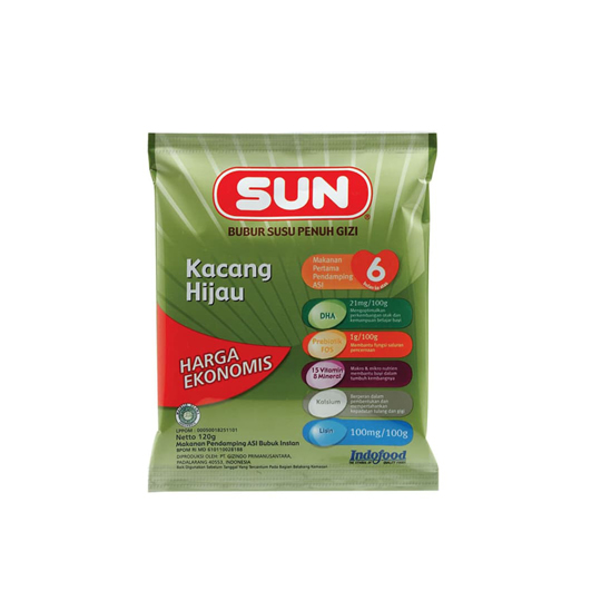 SUN BUBUR SEREAL EKONOMIS KACANG HIJAU 120 G SUN BUBUR SEREAL EKONOMIS KACANG HIJAU 120 G