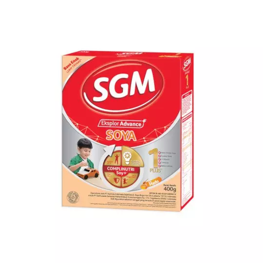 SGM EKSPLOR ADVANCE+ SOYA 1 PLUS MADU FORMULA SUSU BUBUK 400 GR SGM EKSPLOR ADVANCE+ SOYA 1 PLUS MADU FORMULA SUSU BUBUK 400 GR