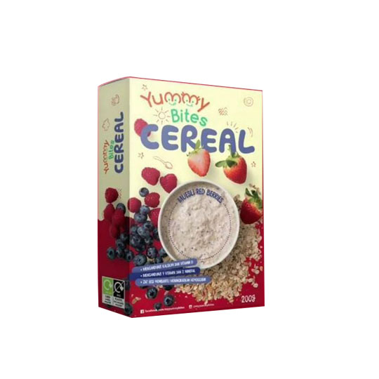 YUMMY BITES CEREAL STRAWBERRY,RASPBERRY & BLUEBERRY MUESLI 200 GR YUMMY BITES CEREAL STRAWBERRY,RASPBERRY & BLUEBERRY MUESLI 200 GR