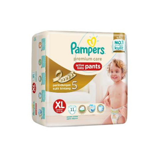 PAMPERS PREMIUM CARE ACTIVE BABY PANTS XL 11 PIECES PAMPERS PREMIUM CARE ACTIVE BABY PANTS XL 11 PIECES