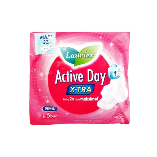 Laurier Active Day X-Tra Maxi 22 Cm Wing 5 Pads Laurier Active Day X-Tra Maxi 22 Cm Wing 5 Pads