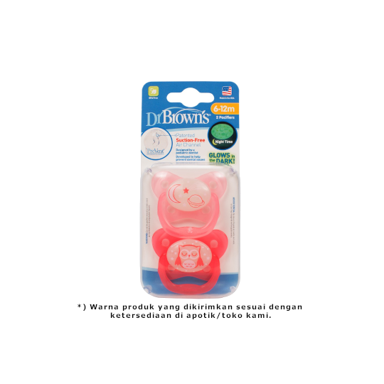 Dr Brown's Pacifier Prevent Glow In The Dark 6-12 M 2 Pieces Dr Brown's Pacifier Prevent Glow In The Dark 6-12 M 2 Pieces