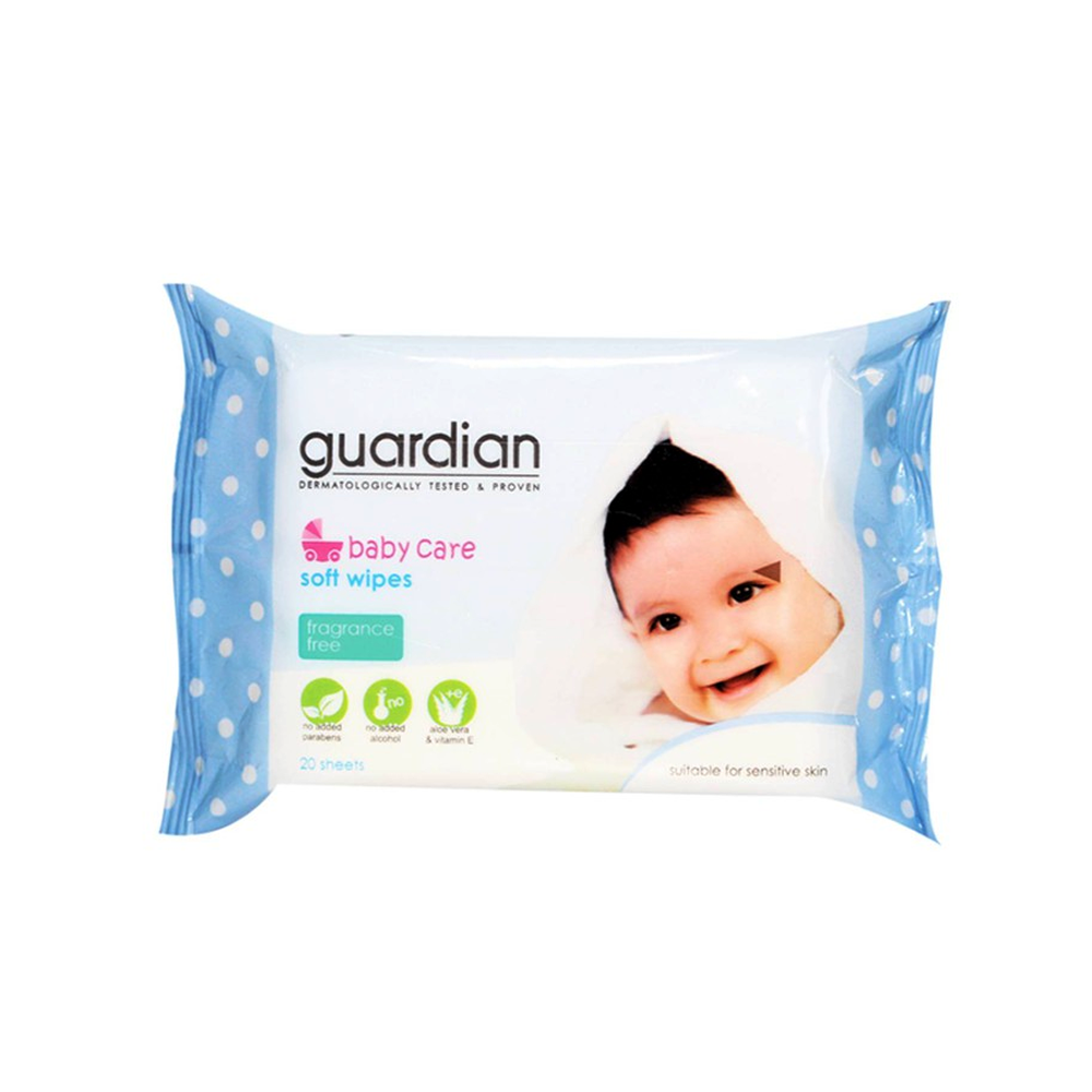 Guardian Baby Care Soft Wipes Fragrance Free 20 Sheets Guardian Baby Care Soft Wipes Fragrance Free 20 Sheets