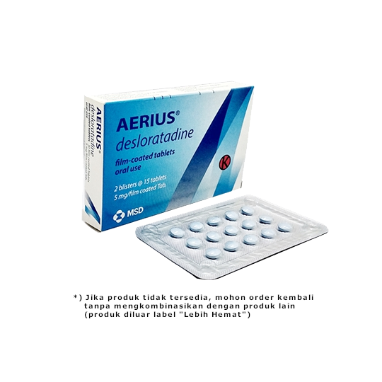 Aerius 5 mg 2 Strip (15 Tablet/Strip) - Hemat Borongan Aerius 5 mg 2 Strip (15 Tablet/Strip) - Hemat Borongan
