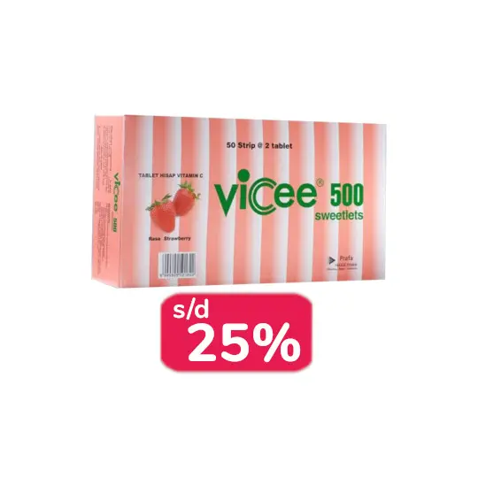 VICEE 500 RASA STRAWBERRY 100 TABLET - LEBIH HEMAT VICEE 500 RASA STRAWBERRY 100 TABLET - LEBIH HEMAT