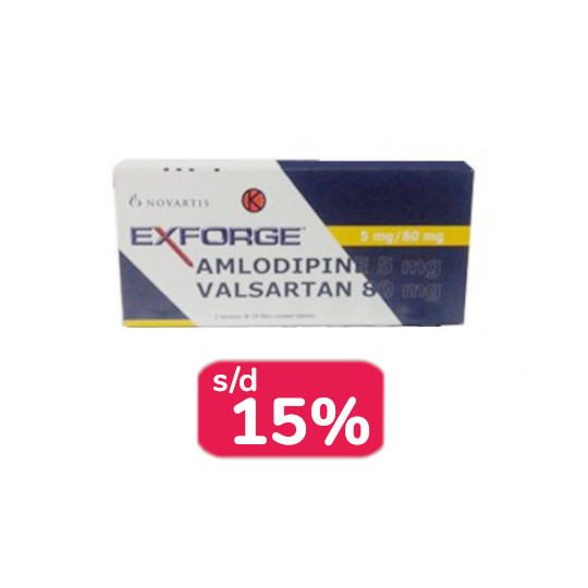 EXFORGE 5 MG/80 MG 28 TABLET - OBAT RUTIN EXFORGE 5 MG/80 MG 28 TABLET - OBAT RUTIN