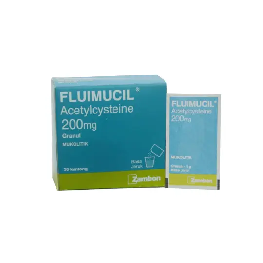 Fluimucil Granul 200 mg - Kegunaan, Efek Samping, Dosis dan Aturan
