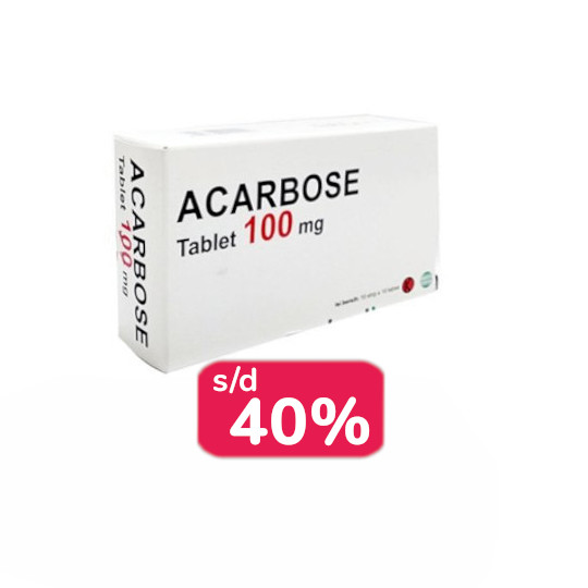 ACARBOSE 100 MG 30 TABLET - OBAT RUTIN ACARBOSE 100 MG 30 TABLET - OBAT RUTIN