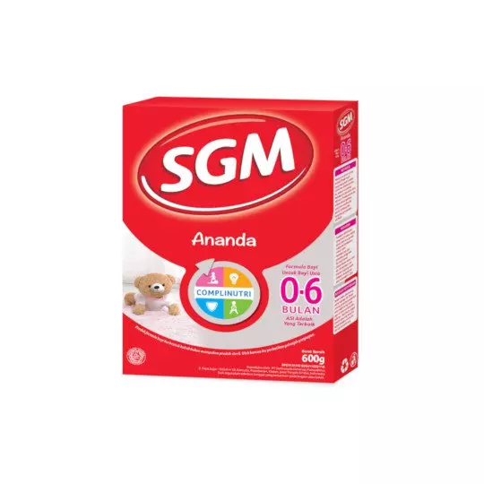 SGM ANANDA 1 (0-6 BULAN) FORMULA BAYI BUBUK 600 GR SGM ANANDA 1 (0-6 BULAN) FORMULA BAYI BUBUK 600 GR