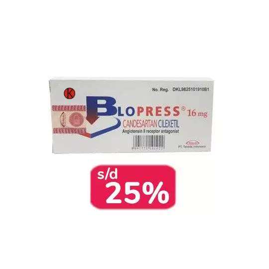 BLOPRESS 16 MG 28 TABLET - OBAT RUTIN BLOPRESS 16 MG 28 TABLET - OBAT RUTIN