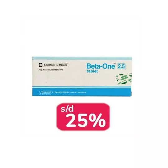 BETA-ONE 2.5 MG 30 TABLET - OBAT RUTIN BETA-ONE 2.5 MG 30 TABLET - OBAT RUTIN