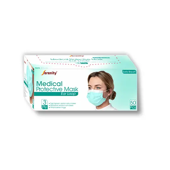Serenity Medical Protective Mask 3 Ply Earloop 50 Pieces - Kegunaan