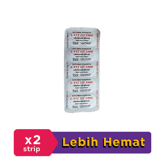 LVit D3 1000 2 Strip (10 Tablet/Strip) Hemat Borongan Kegunaan