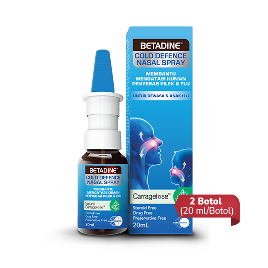 Betadine Cold Defence Nasal Spray 20 ml 2 Botol Hemat Borongan Kegunaan, Efek Samping, Dosis